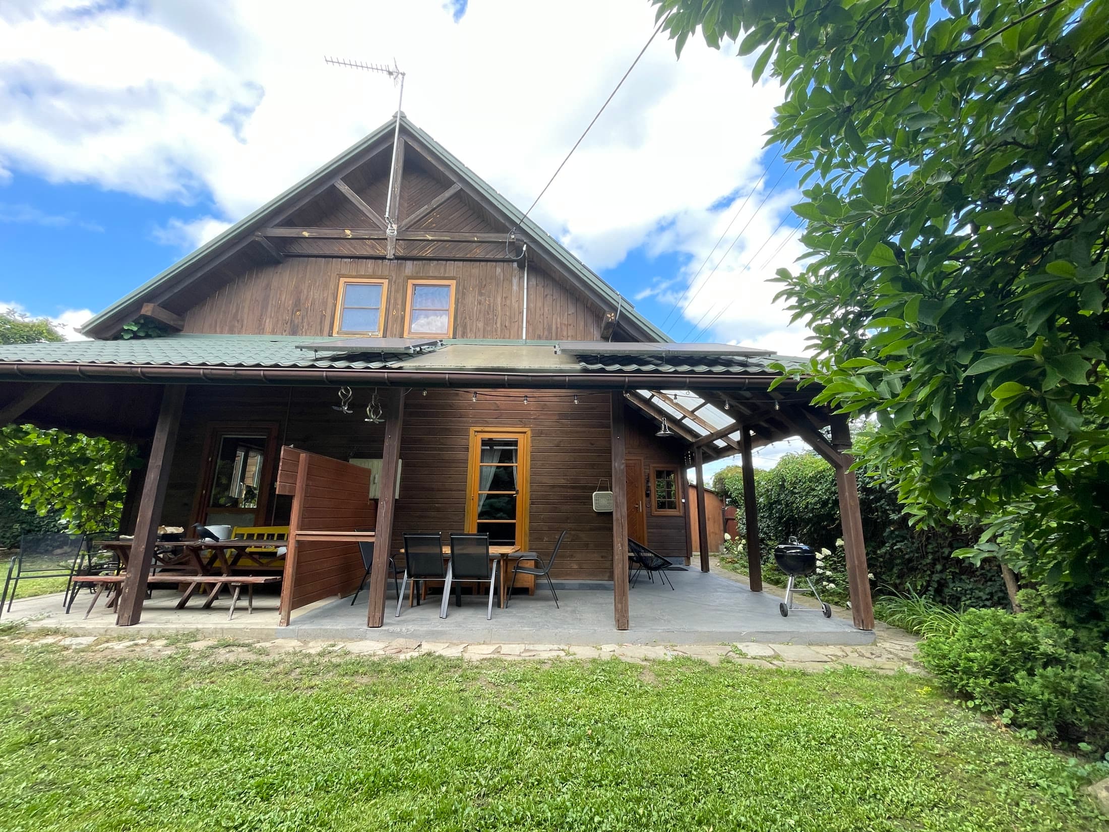 Drewniany domek Klepaczew39 z ogrodem i tarasem